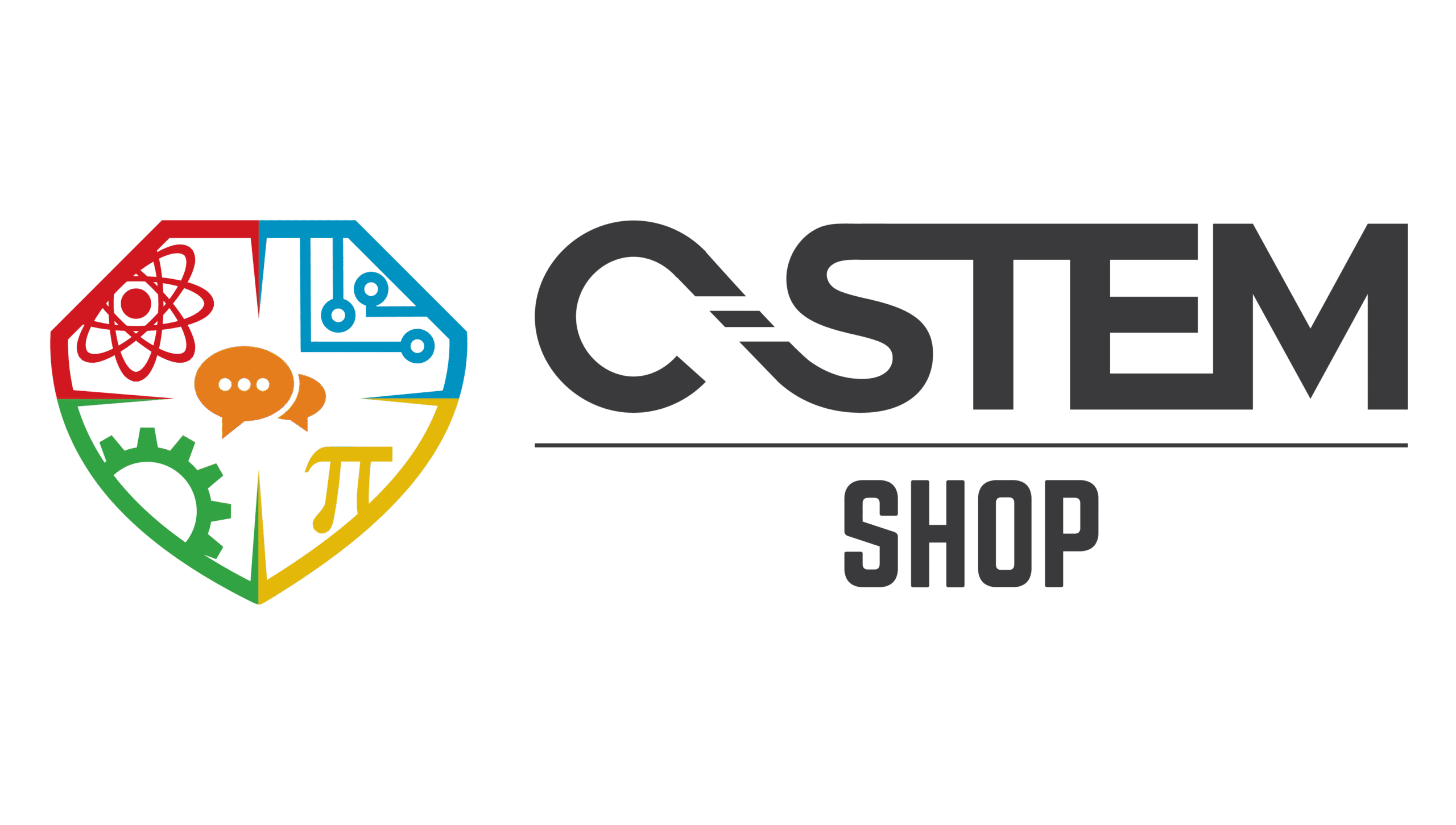 C-STEM Shop logo with science, technology, engineering, and mathematics icons